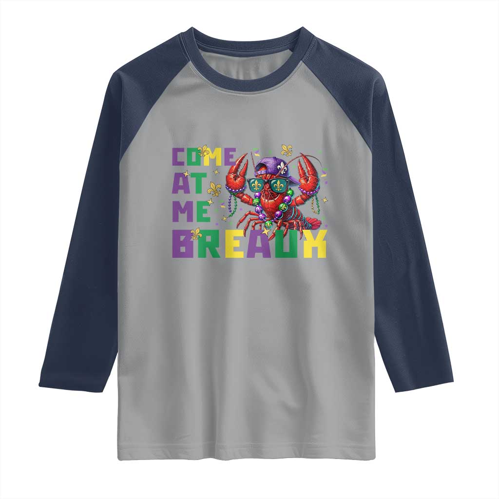 Mardi Gras Crawfish Raglan Shirt Come At Me Breaux