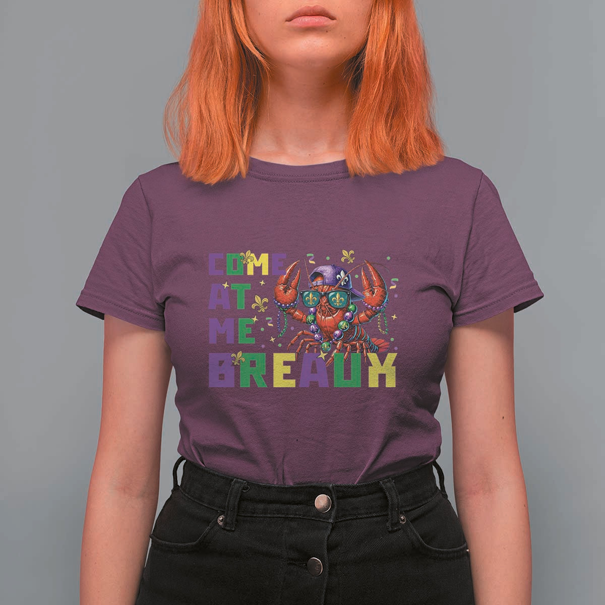 Mardi Gras Crawfish T Shirt For Women Come At Me Breaux