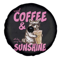 Iced Coffee and Sunshine Spare Tire Cover Funny Raccoon Summer Coffee Lover Gift