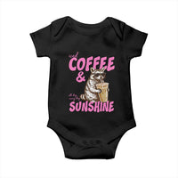 Iced Coffee and Sunshine Baby Onesie Funny Raccoon Summer Coffee Lover Gift