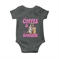 Iced Coffee and Sunshine Baby Onesie Funny Raccoon Summer Coffee Lover Gift