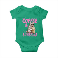 Iced Coffee and Sunshine Baby Onesie Funny Raccoon Summer Coffee Lover Gift
