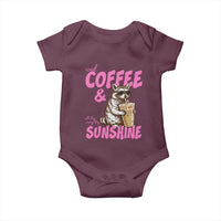 Iced Coffee and Sunshine Baby Onesie Funny Raccoon Summer Coffee Lover Gift