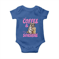 Iced Coffee and Sunshine Baby Onesie Funny Raccoon Summer Coffee Lover Gift