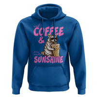 Iced Coffee and Sunshine Hoodie Funny Raccoon Summer Coffee Lover Gift