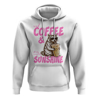 Iced Coffee and Sunshine Hoodie Funny Raccoon Summer Coffee Lover Gift
