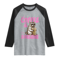 Iced Coffee and Sunshine Raglan Shirt Funny Raccoon Summer Coffee Lover Gift