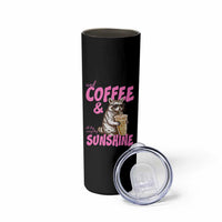 Iced Coffee and Sunshine Skinny Tumbler Funny Raccoon Summer Coffee Lover Gift