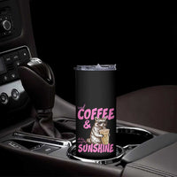 Iced Coffee and Sunshine Skinny Tumbler Funny Raccoon Summer Coffee Lover Gift