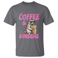 Iced Coffee and Sunshine T Shirt Funny Raccoon Summer Coffee Lover Gift