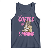 Iced Coffee and Sunshine Tank Top Funny Raccoon Summer Coffee Lover Gift