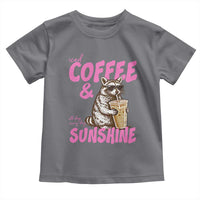 Iced Coffee and Sunshine Toddler T Shirt Funny Raccoon Summer Coffee Lover Gift
