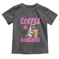 Iced Coffee and Sunshine Toddler T Shirt Funny Raccoon Summer Coffee Lover Gift