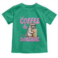 Iced Coffee and Sunshine Toddler T Shirt Funny Raccoon Summer Coffee Lover Gift