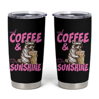 Iced Coffee and Sunshine Tumbler Cup Funny Raccoon Summer Coffee Lover Gift