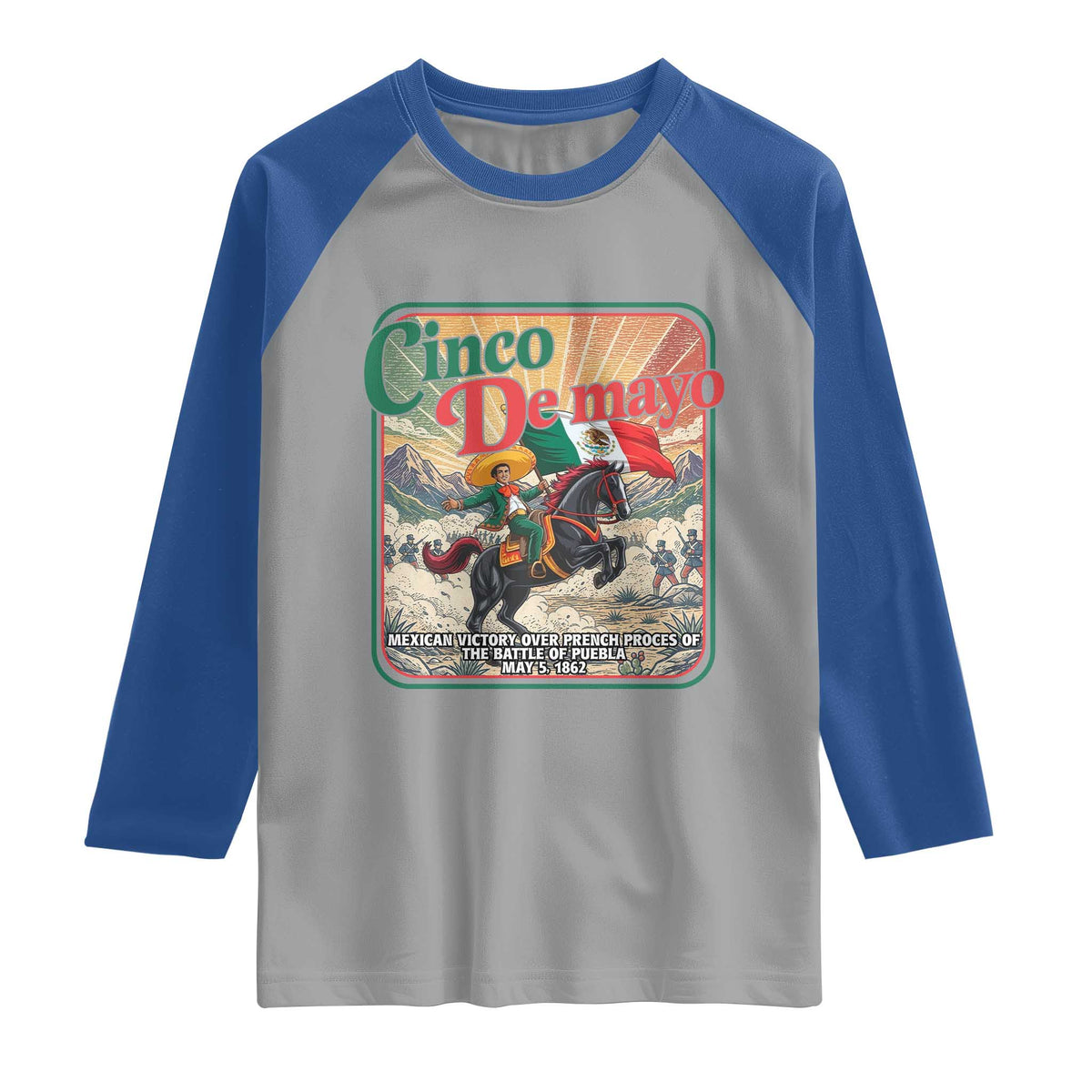 Cinco de Mayo Battle of Puebla Raglan Shirt Mexican Victory History 1862