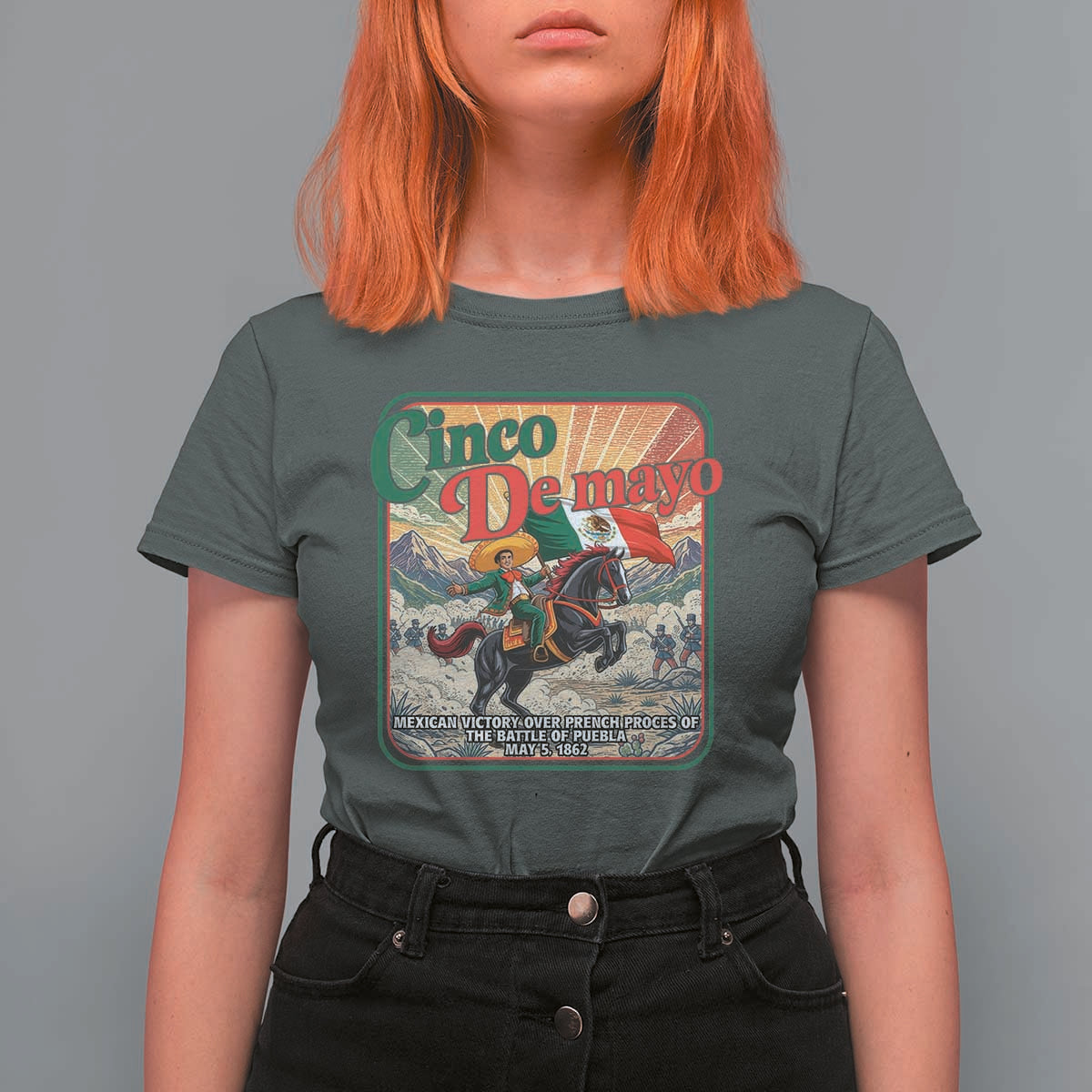 Cinco de Mayo Battle of Puebla T Shirt For Women Mexican Victory History 1862