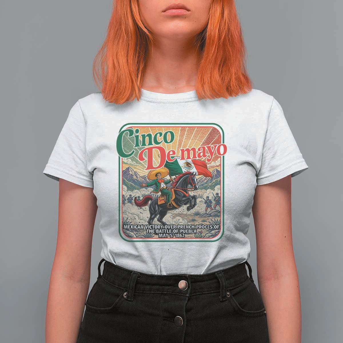 Cinco de Mayo Battle of Puebla T Shirt For Women Mexican Victory History 1862