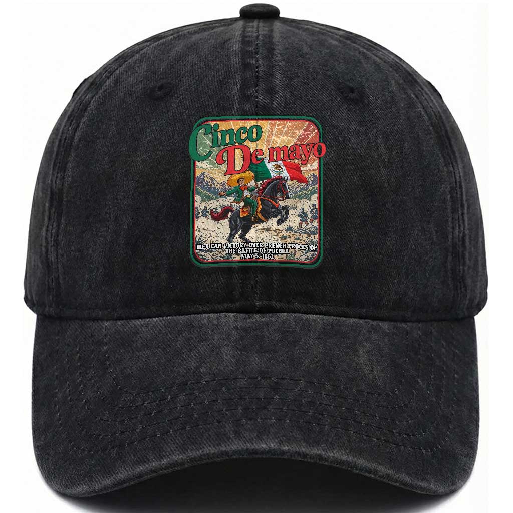 Cinco de Mayo Battle of Puebla Washed Cotton Baseball Cap Mexican Victory History 1862