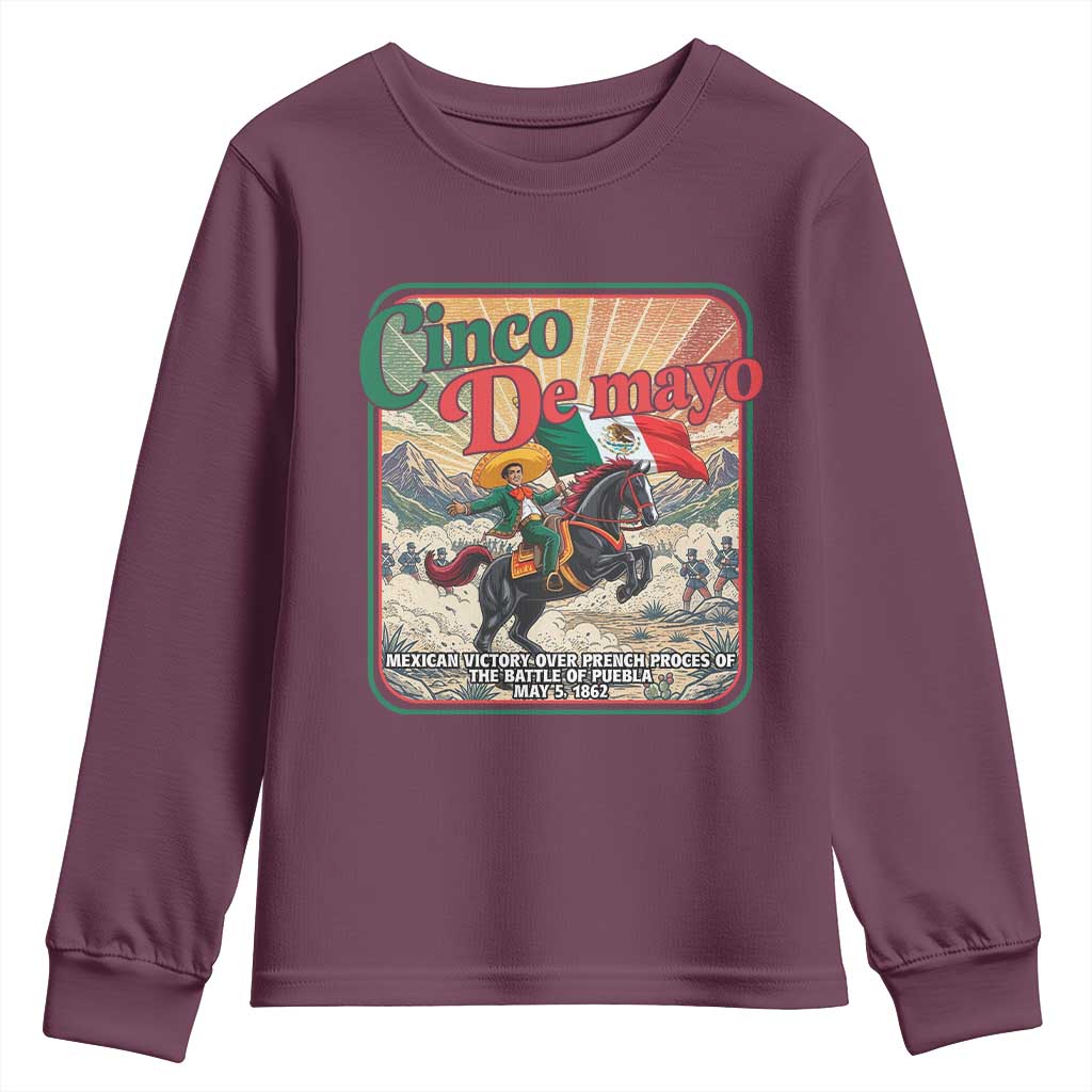 Cinco de Mayo Battle of Puebla Youth Sweatshirt Mexican Victory History 1862