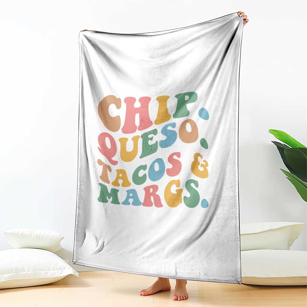 Chips Queso Tacos & Margs Throw Blanket Cinco De Mayo Mexican Food Margarita Lover