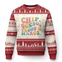 Chips Queso Tacos & Margs Ugly Christmas Sweater Cinco De Mayo Mexican Food Margarita Lover