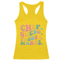 Chips Queso Tacos & Margs Racerback Tank Top Cinco De Mayo Mexican Food Margarita Lover