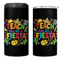Cinco De Mayo Teacher 4 in 1 Can Cooler Tumbler Teach Like Its A Fiesta