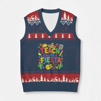 Cinco De Mayo Teacher V-Neck Knit Sweater Vest Teach Like Its A Fiesta