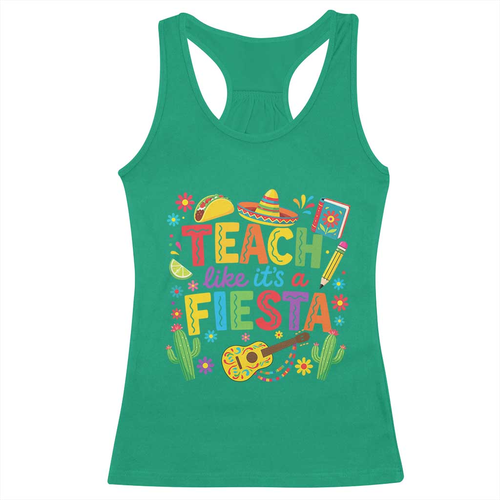 Cinco De Mayo Teacher Racerback Tank Top Teach Like Its A Fiesta