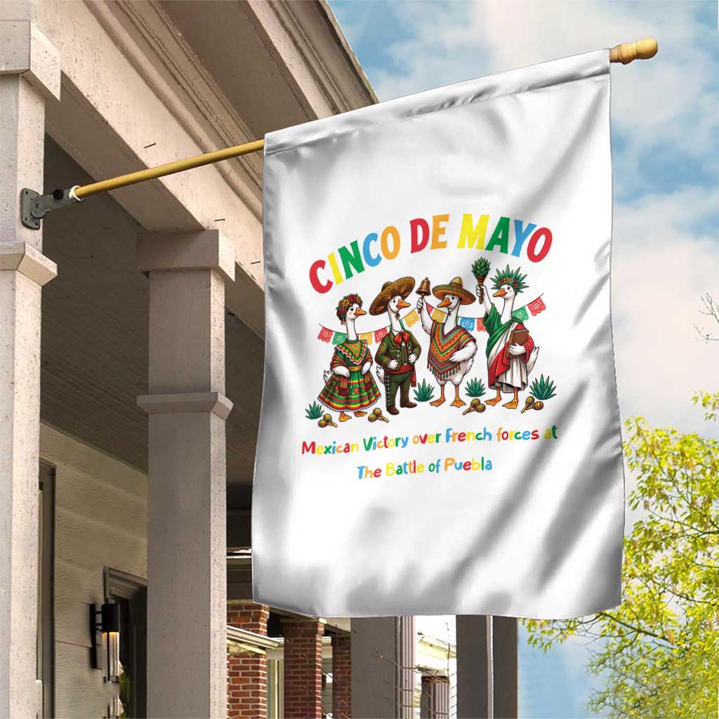 Cinco de Mayo Mexican Victory Garden Flag Silly Goose Festive Heritage Puebla Battle 1862