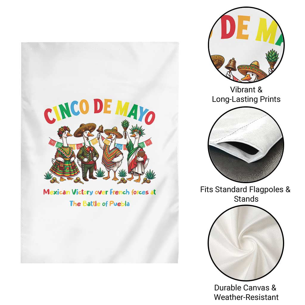 Cinco de Mayo Mexican Victory Garden Flag Silly Goose Festive Heritage Puebla Battle 1862