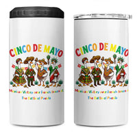 Cinco de Mayo Mexican Victory 4 in 1 Can Cooler Tumbler Silly Goose Festive Heritage Puebla Battle 1862