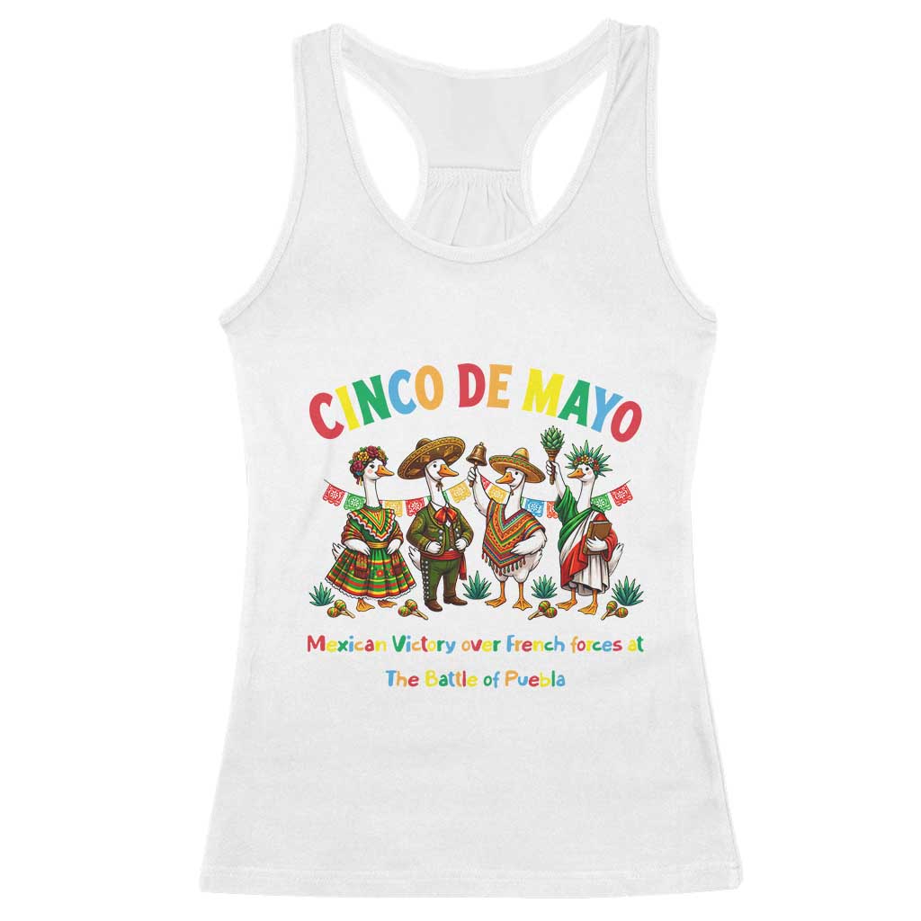 Cinco de Mayo Mexican Victory Racerback Tank Top Silly Goose Festive Heritage Puebla Battle 1862