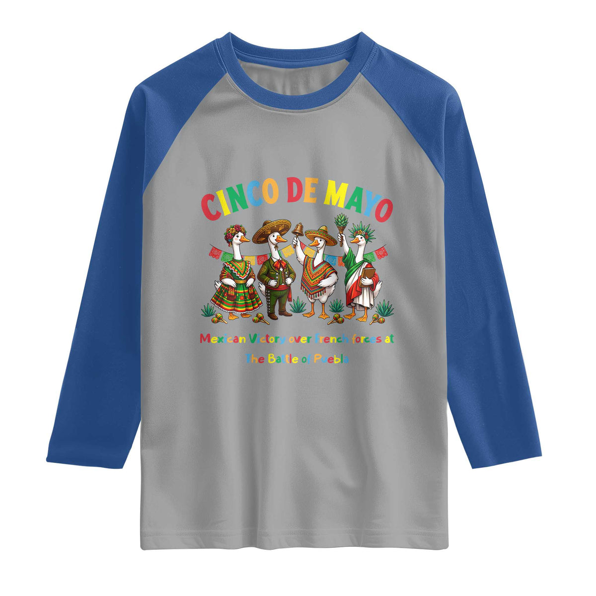 Cinco de Mayo Mexican Victory Raglan Shirt Silly Goose Festive Heritage Puebla Battle 1862