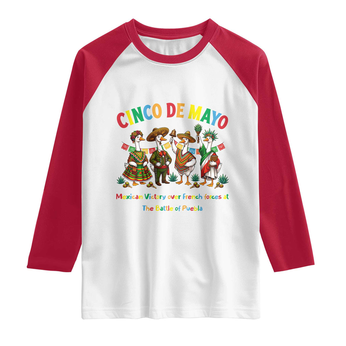 Cinco de Mayo Mexican Victory Raglan Shirt Silly Goose Festive Heritage Puebla Battle 1862
