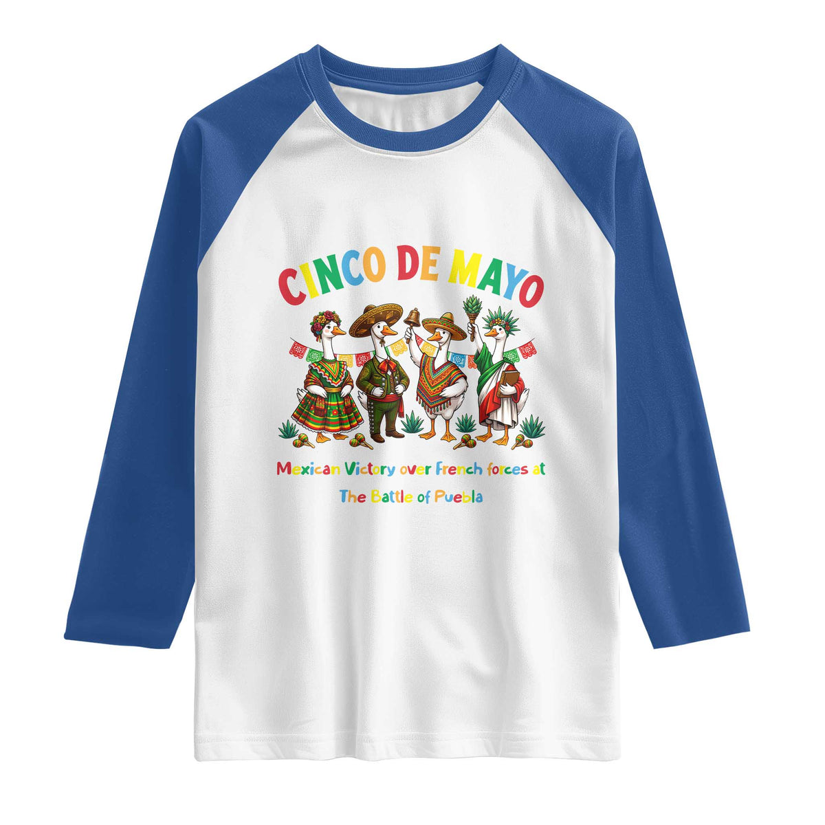 Cinco de Mayo Mexican Victory Raglan Shirt Silly Goose Festive Heritage Puebla Battle 1862
