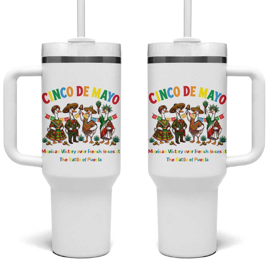 Cinco de Mayo Mexican Victory Tumbler With Handle Silly Goose Festive Heritage Puebla Battle 1862