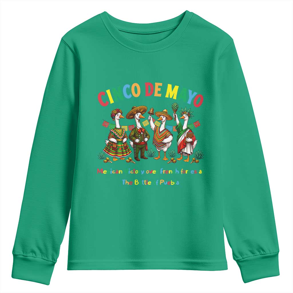 Cinco de Mayo Mexican Victory Youth Sweatshirt Silly Goose Festive Heritage Puebla Battle 1862