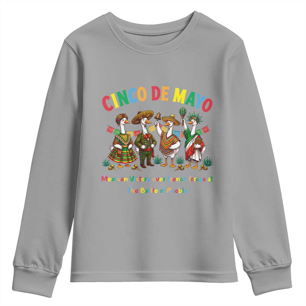 Cinco de Mayo Mexican Victory Youth Sweatshirt Silly Goose Festive Heritage Puebla Battle 1862