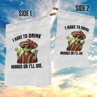Cinco De Drinko Margarita Garden Flag Funny Drinking Lizard Cinco De Mayo Fiesta