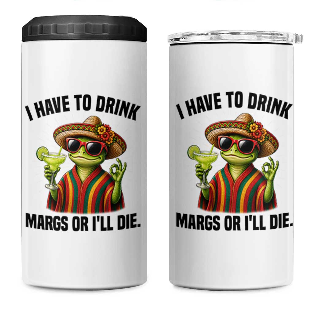 Cinco De Drinko Margarita 4 in 1 Can Cooler Tumbler Funny Drinking Lizard Cinco De Mayo Fiesta