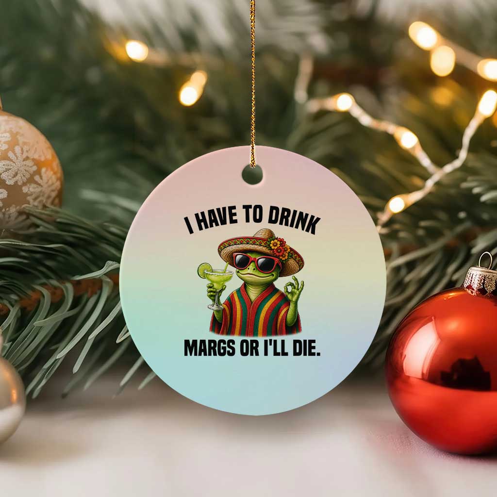Cinco De Drinko Margarita Ceramic Ornament Funny Drinking Lizard Cinco De Mayo Fiesta
