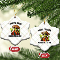 Cinco De Drinko Margarita Ceramic Ornament Funny Drinking Lizard Cinco De Mayo Fiesta