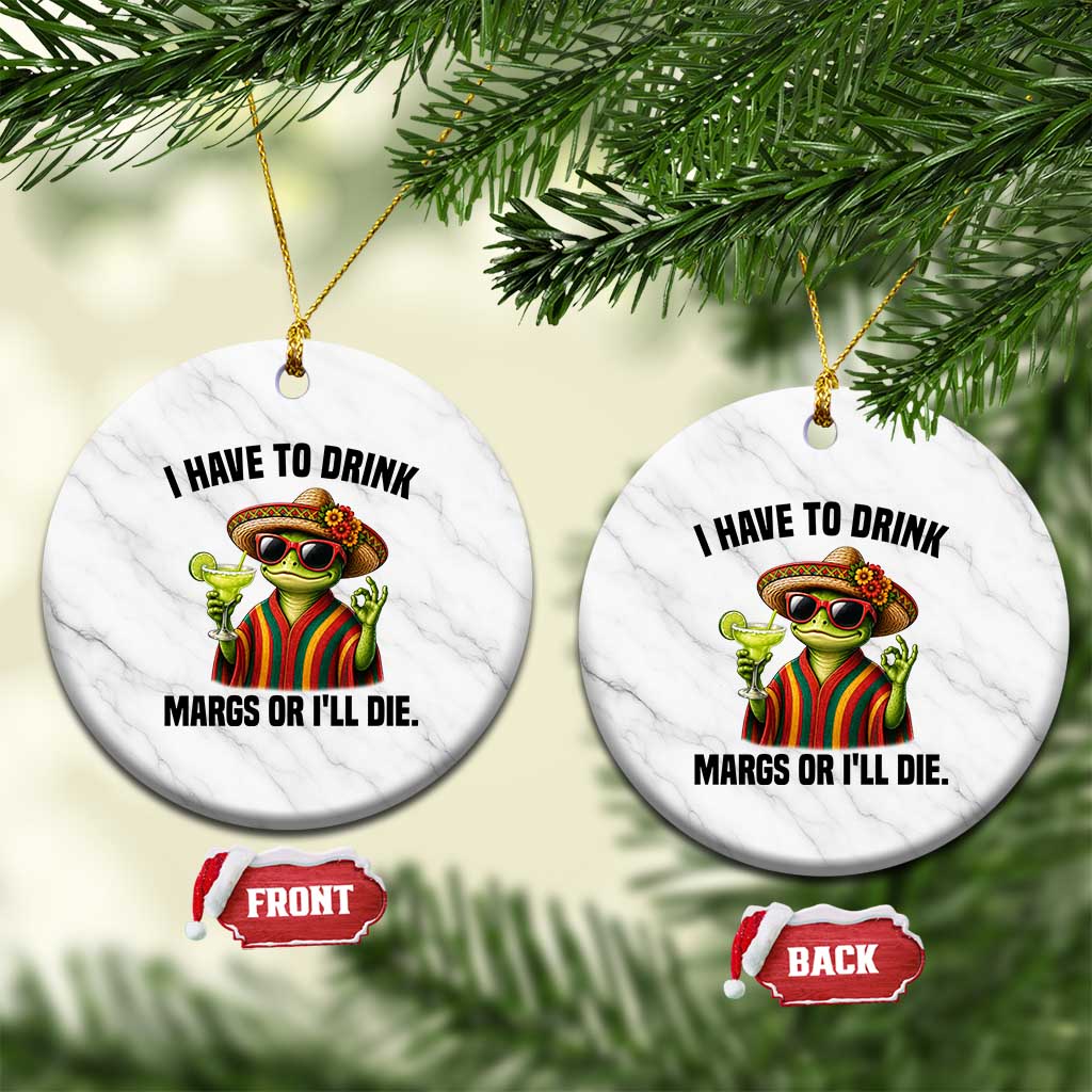 Cinco De Drinko Margarita Ceramic Ornament Funny Drinking Lizard Cinco De Mayo Fiesta