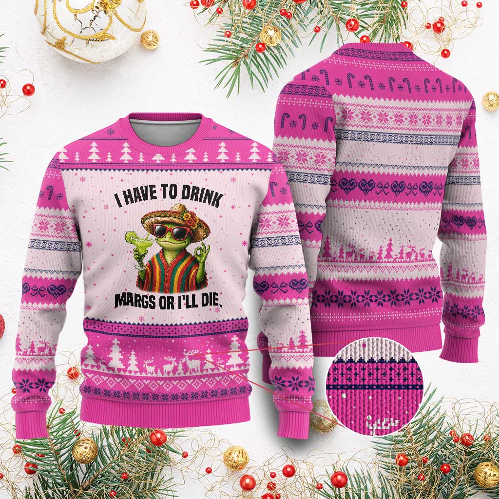 Cinco De Drinko Margarita Ugly Christmas Sweater Funny Drinking Lizard Cinco De Mayo Fiesta