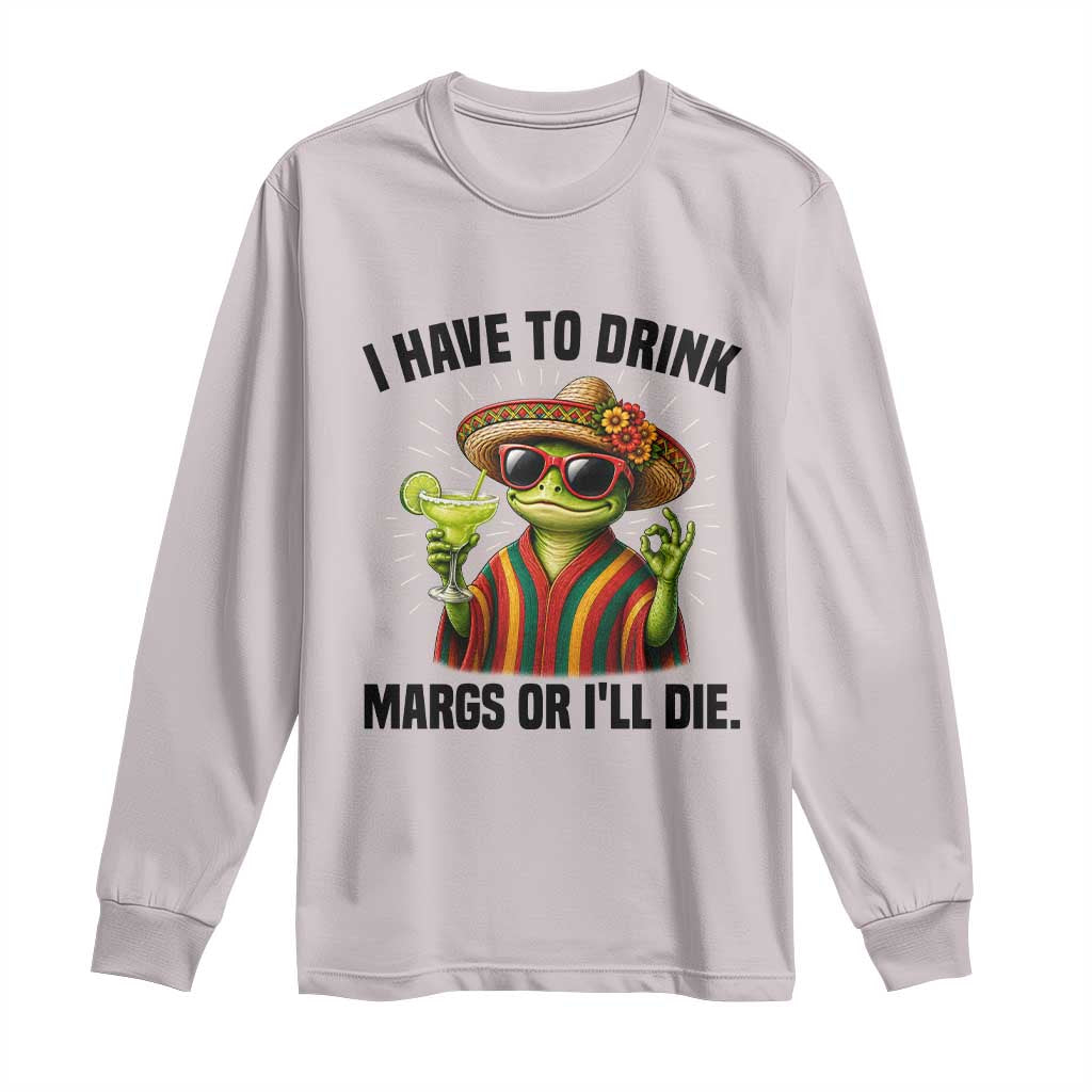 Cinco De Drinko Margarita Long Sleeve Shirt Funny Drinking Lizard Cinco De Mayo Fiesta
