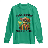 Cinco De Drinko Margarita Long Sleeve Shirt Funny Drinking Lizard Cinco De Mayo Fiesta