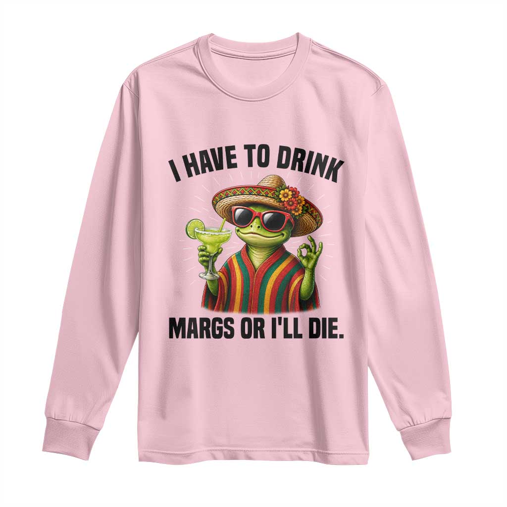 Cinco De Drinko Margarita Long Sleeve Shirt Funny Drinking Lizard Cinco De Mayo Fiesta