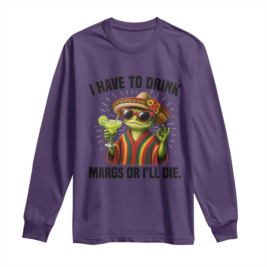 Cinco De Drinko Margarita Long Sleeve Shirt Funny Drinking Lizard Cinco De Mayo Fiesta